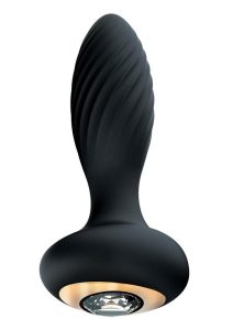 Goddess Diamond Vibrating Rechargeable Silicone Plug - Black