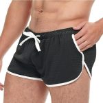 Goal Line Side Split Mesh Booty Shorts - Large/XLarge - Black