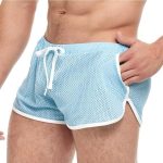 Goal Line Side Split Mesh Booty Shorts - Small/Medium - Blue