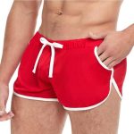 Goal Line Side Split Mesh Booty Shorts - Small/Medium - Red