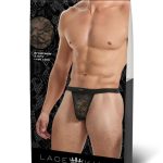 Lace King Lace G-String - Small/Medium - Black