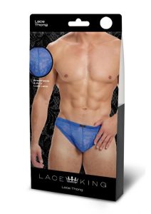 Lace King Lace Thong - Large/XLarge - Blue