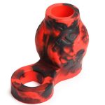 Creature Cocks Hell Hound Silicone Penis Sleeve and Ball Stretcher - Medium - Red/Black