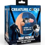 Creature Cocks Night Prowler Silicone Penis Sleeve and Ball Stretcher - Large - Silver/Black