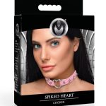 Master Series Spiked Heart Choker - Pink