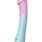 Cotton Candy Flufferella Rechargeable Silicone Vibrator - Fuschia/Aqua