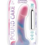 Cotton Candy Pound Cake Rechargeable Silicone Dong - Fuschia/Aqua