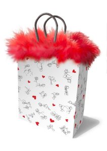 Stick Figures Gift Bag -Red/White