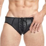 Cruze Kick-Off Lace Up Jock Brief - Large/XLarge - Black