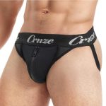 Cruze Buckle Up Zipper Jockstrap - Small/Medium - Black