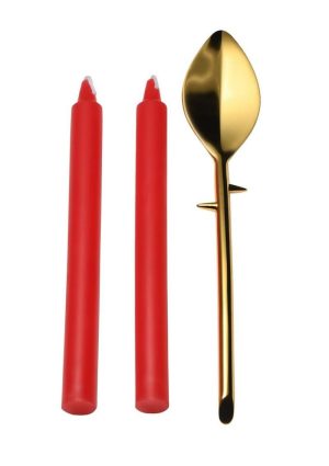 Master Series Drip Sensation Spoon and Drip Candle Set - Red/Gold