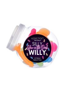 Addiction Silly Willy Glow In The Dark Silicone Dildo - Multicolor