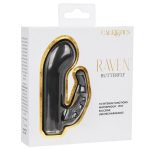 Raven Butterfly Silicone Rechargeable Dual Stimulation Vibrator - Black