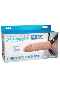 Fantasy X-Tensions Elite Silicone Dual Density Hollow Strap-On 6in - Vanilla