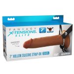 Fantasy X-Tensions Elite Silicone Dual Density Hollow Strap-On 7in - Caramel