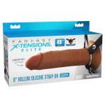 Fantasy X-Tensions Elite Silicone Dual Density Hollow Strap-On 8in - Caramel