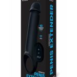 Zolo Vibrating Remote Control Silicone Rechargeable Penis Extender Strap-On - Black