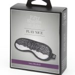 Fifty Shades of Grey Play Nice Satin and Lace Blindfold - Silver/Black