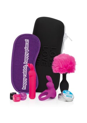 Happy Rabbit Couples Rechargeable Silicone Pleasure Kit (7 Piece) - Pink/Purple