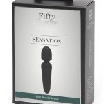 Fifty Shades of Grey Sensation Rechargeable Silicone Mini Wand Vibrator - Black