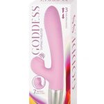 Goddess Tapping Thruster Rechargeable Silicone Rabbit Vibrator with Clitoral Stimulator - Pink