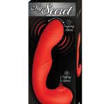 My Secret G-Spot Rechargeable Silicone Vibrator with Clitoral Stimulator - Red