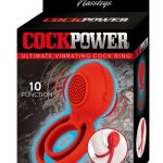 Cockpower Ultimate Vibrating Rechargeable Silicone Cock Ring - Red