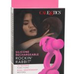 Silicone Rechargeable Rockin` Rabbit Cock Ring - Pink