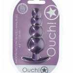 Ouch! Beaded Anal Plug Silicone - Metallic Purple