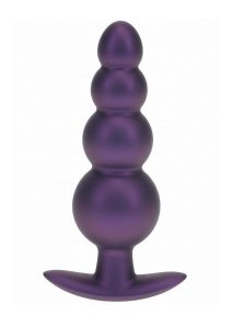 Ouch! Beaded Anal Plug Silicone - Metallic Purple