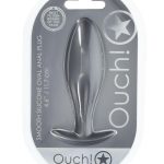 Ouch! Oval Anal Plug Silicone - Gun Metal