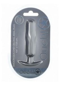 Ouch! Oblong Anal Plug Silicone - Gun Metal