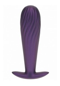 Ouch! Ribbed Anal Plug Silicone - Metallic Purple