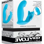 Spread Your Wings Rechargeable Silicone Multi Vibrator - Blue