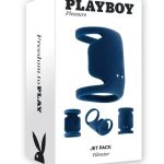 Playboy Jet Pack Rechargeable Silicone Double Ring Penis Vibrator - Blue