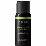 Wicked Sensual Massage Oil 4oz - Lemongrass And Ginger