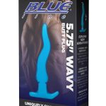 Blue Line Wavy Butt Plug - Blue