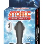 Atomic Tapping Rechargeable Silicone Anal Plug with Remote Control - Black