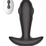 Atomic Tapping Rechargeable Silicone Anal Plug with Remote Control - Black