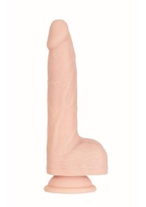 Naked Addiction Maximum Thrusting and Vibrating Rechargeable Silicone Dong with Remote Control 8.5in - Vanilla