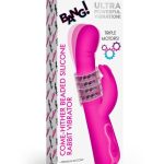 Bang! Come Hither Beaded Rechargeable Silicone Rabbit Vibrator - Pink