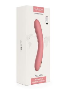 Svakom Ava Neo Rechargeable Silicone Vibrator with Remote Control - Peach Pink