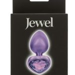 Jewel Amethyst Heart Anal Plug - Small - Purple