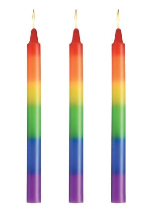 Master Series Pride Candles Rainbow Drip Candle (Set of 3) - Rainbow