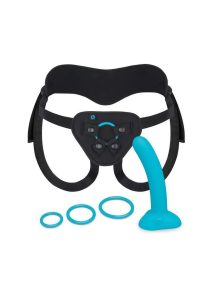 B Vibe Everybody Strap On Harness Set with Silicone Dildo Peg 6in - Teal